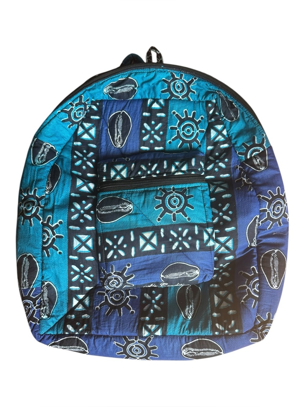 Handmade African Quilted Backpack – Blue | Artisan Made in Ivory Coast